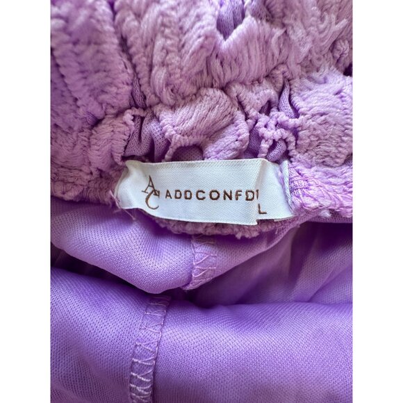 Lavender Lace 2-Piece Set With Back Zipper Top & Shorts NWT ADD CONFDT Size L - Picture 8 of 12